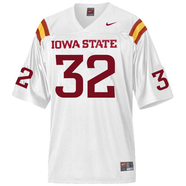 Men #32 Gerry Vaughn Iowa State Cyclones College Football Jerseys Sale-White - Click Image to Close
